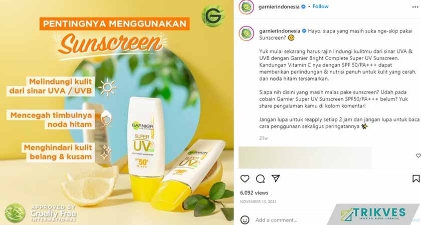 Produk Sunscreen Garnier