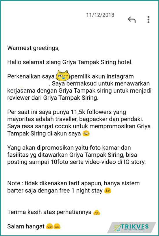 Chat Penawaran Endorse Langsung di Instagram
